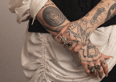 Close-up of employee's hands